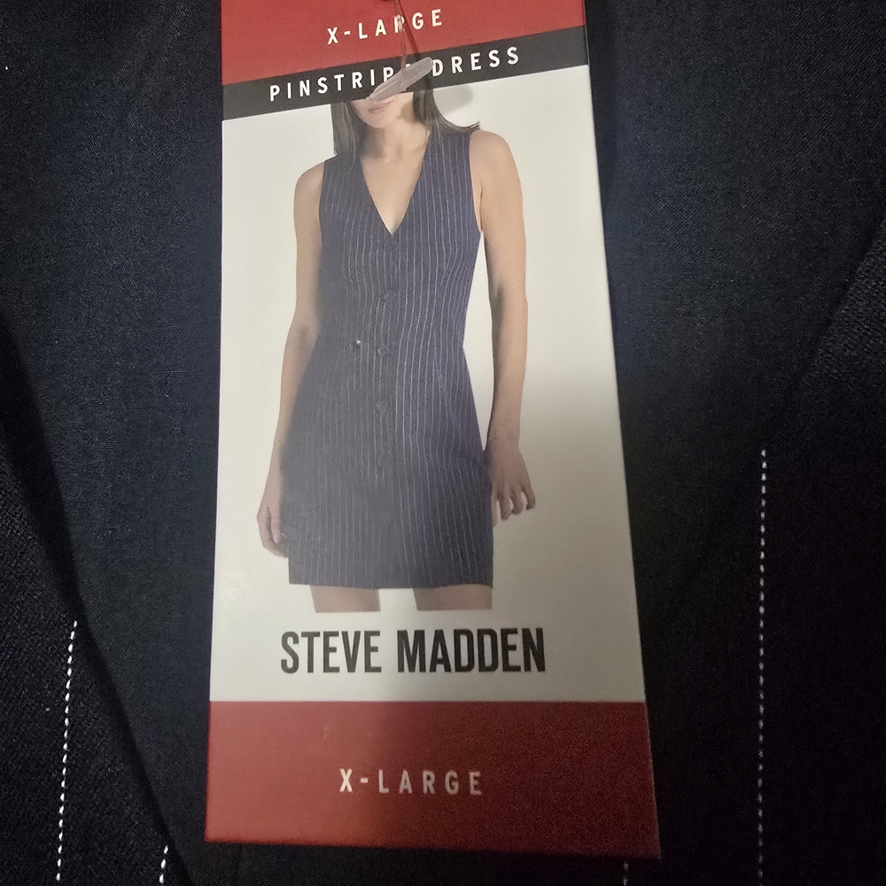 Steve Madden Pinstripe Dress - Navy